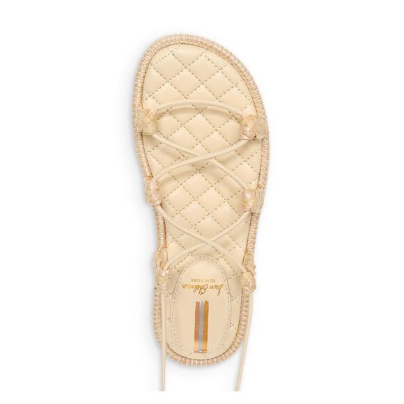NWT SAM EDELMAN Womens Beige Padded Zariah Round Toe Gladiator Sandles 5.5 M - Picture 2 of 4